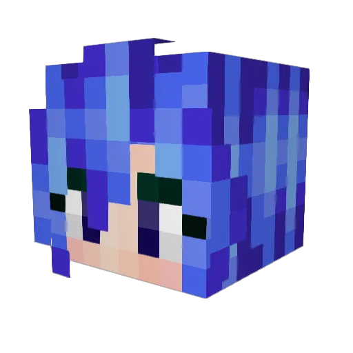 Hackey Minecraft avatar head, 3D render