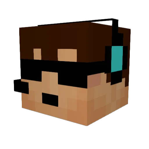 HackingZebra Minecraft avatar head, 3D render