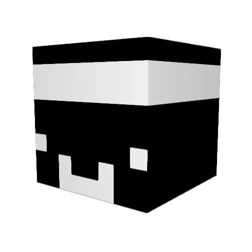 Hacking_Dark Minecraft avatar head, 3D render