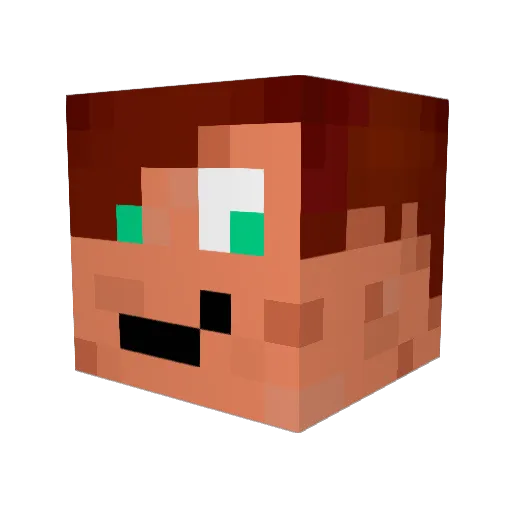 Hackreis Minecraft avatar head, 3D render