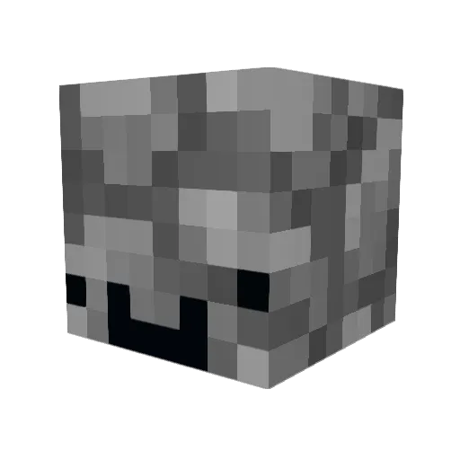 Hacksuating Minecraft avatar head, 3D render