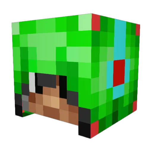 HackzOnWaxOff Minecraft avatar head, 3D render
