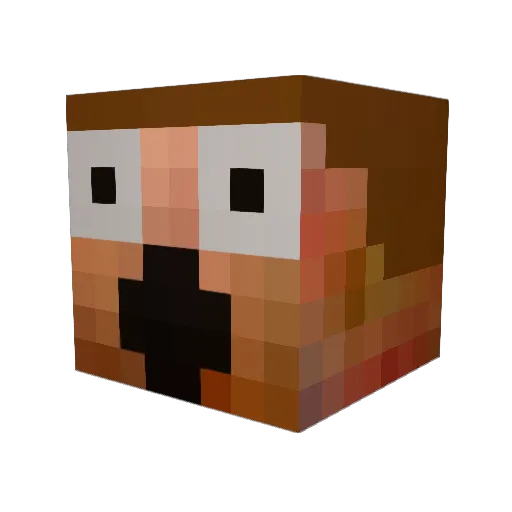 Hackzy Minecraft avatar head, 3D render