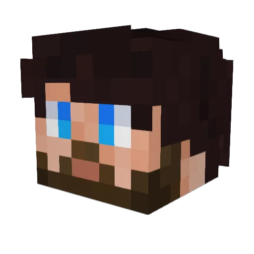 Hadditor Minecraft avatar head, 3D render