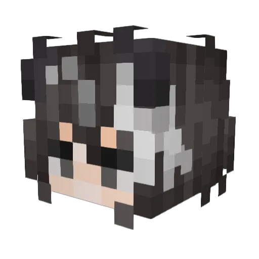 Hadrosaur_ Minecraft avatar head, 3D render