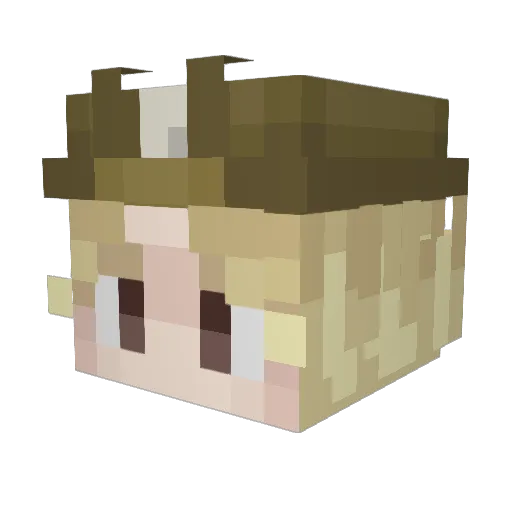 Hadzuma Minecraft avatar head, 3D render