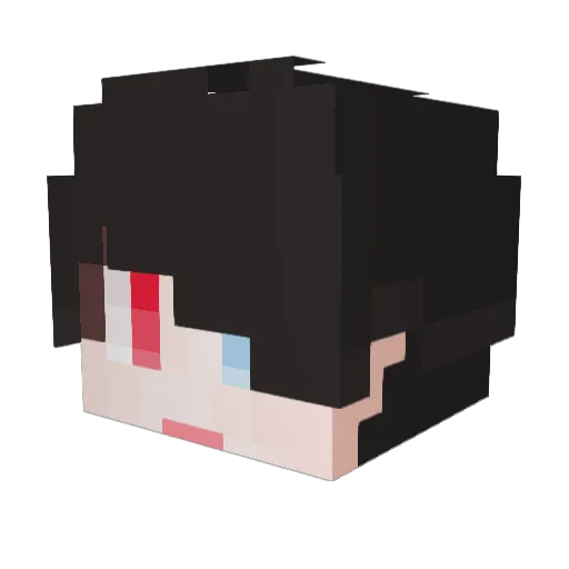 HaeWol Minecraft avatar head, 3D render