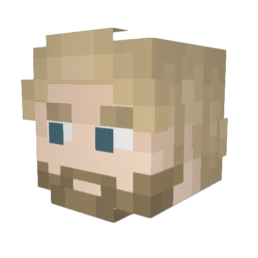 Haellin Minecraft avatar head, 3D render