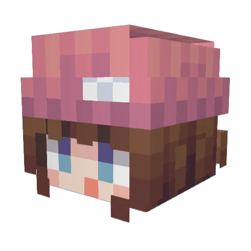Haerin Minecraft avatar head, 3D render