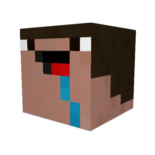 Haffu Minecraft avatar head, 3D render