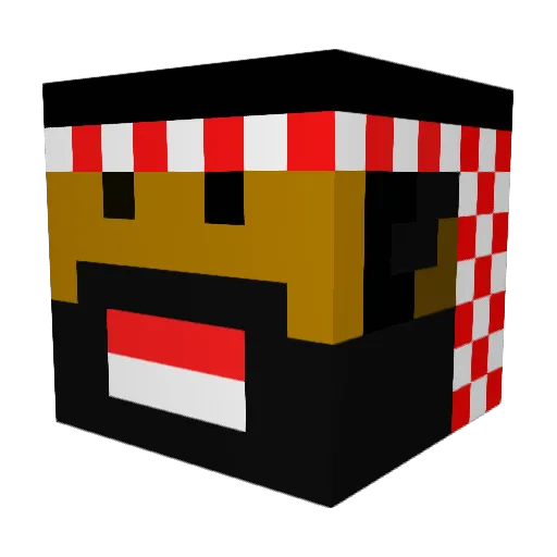 Haga Minecraft avatar head, 3D render