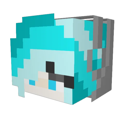 Haganu Minecraft avatar head, 3D render