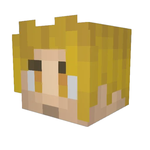 Hagaren Minecraft avatar head, 3D render