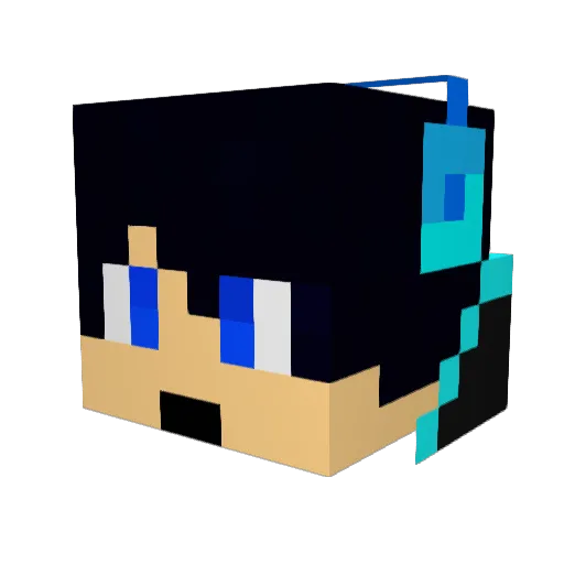 Hagemarusoi Minecraft avatar head, 3D render
