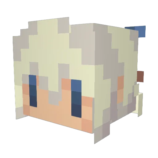 Hagichico Minecraft avatar head, 3D render