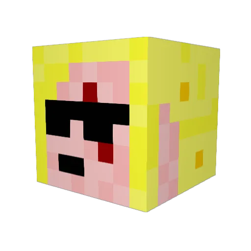 HahaPwned101 Minecraft avatar head, 3D render