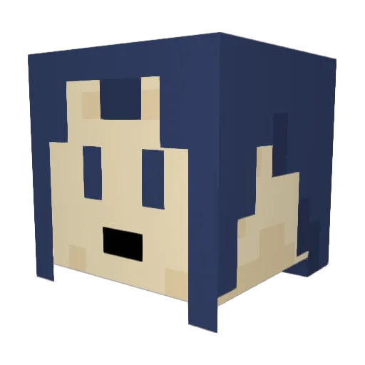 Hahael Minecraft avatar head, 3D render
