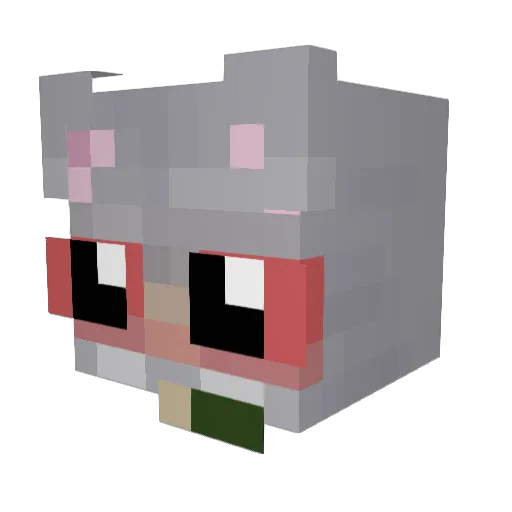 Hahzah Minecraft avatar head, 3D render