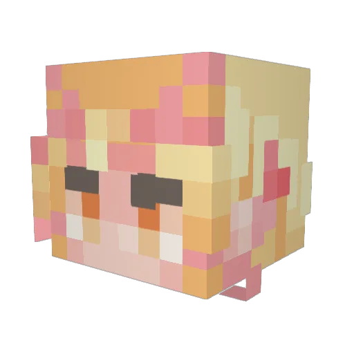 Hai13a Minecraft avatar head, 3D render