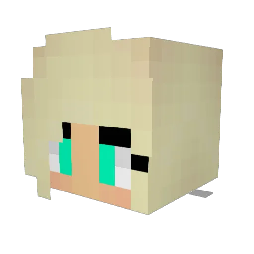 HaiHaii Minecraft avatar head, 3D render