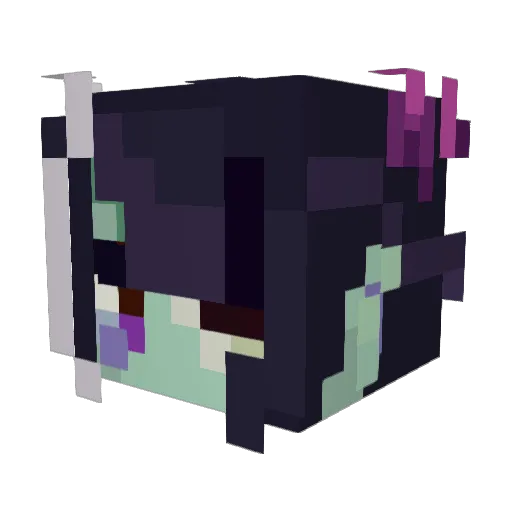 Haiinya Minecraft avatar head, 3D render