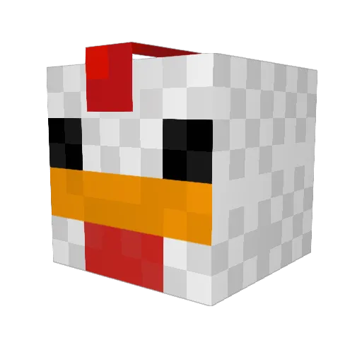 Haijacked Minecraft avatar head, 3D render
