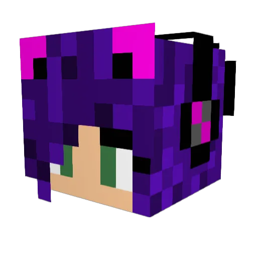 Haileyspark Minecraft avatar head, 3D render