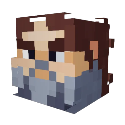 Haillll Minecraft avatar head, 3D render