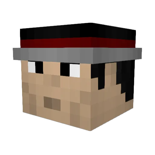 Haineless Minecraft avatar head, 3D render