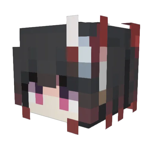 HainingLi Minecraft avatar head, 3D render