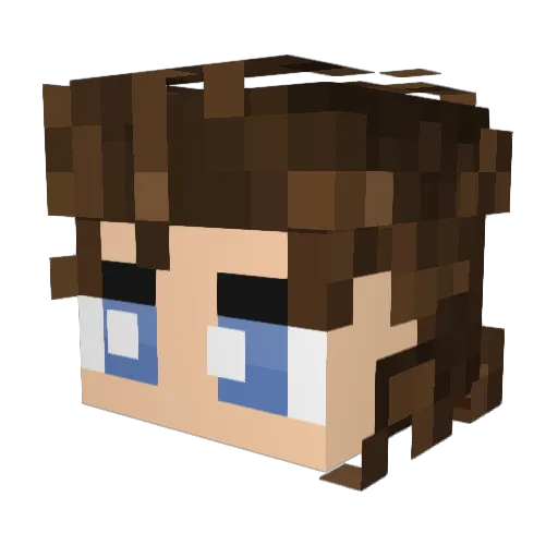HairESee Minecraft avatar head, 3D render