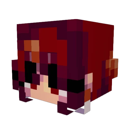 Hairbrush_1 Minecraft avatar head, 3D render