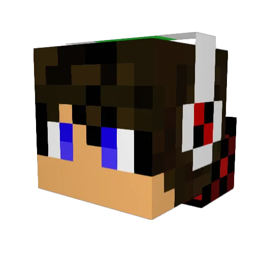 Hairdresser Minecraft avatar head, 3D render