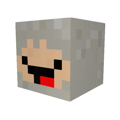 Hairflip Minecraft avatar head, 3D render