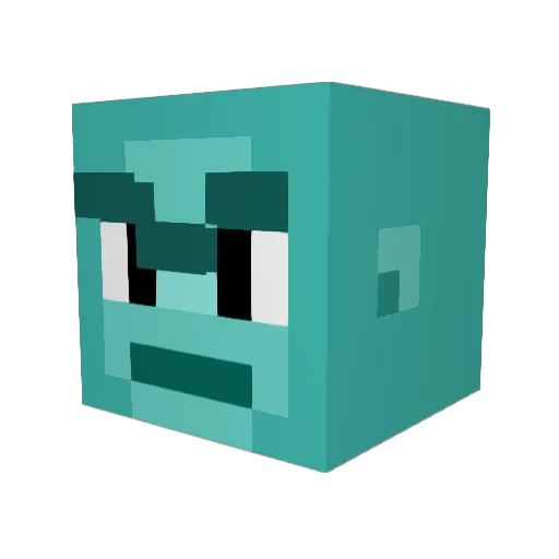 Hairyfinger Minecraft avatar head, 3D render