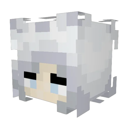 Haishin_gen Minecraft avatar head, 3D render