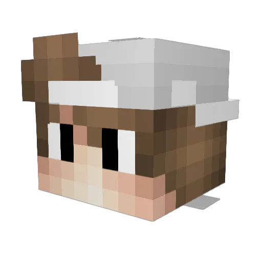 Haissen Minecraft avatar head, 3D render