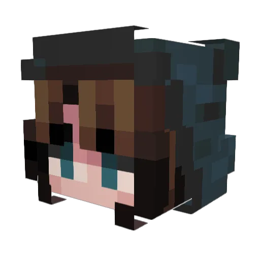 Haiste Minecraft avatar head, 3D render