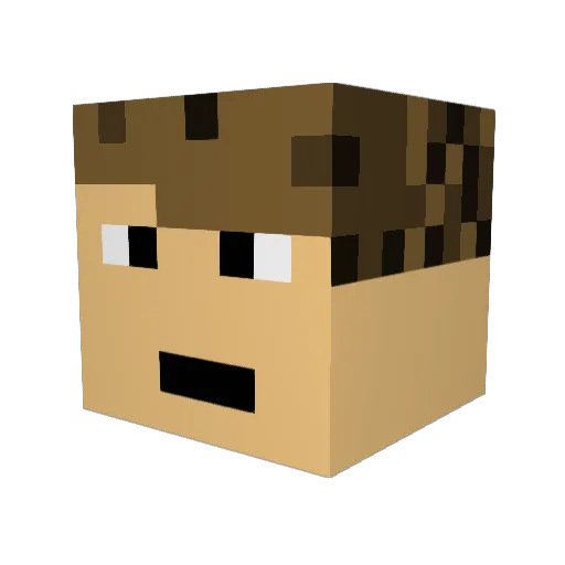 Haiving Minecraft avatar head, 3D render