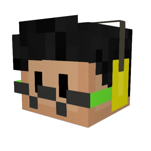 HaizekZX Minecraft avatar head, 3D render