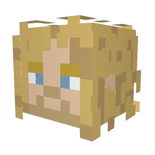 Haji16 Minecraft avatar head, 3D render