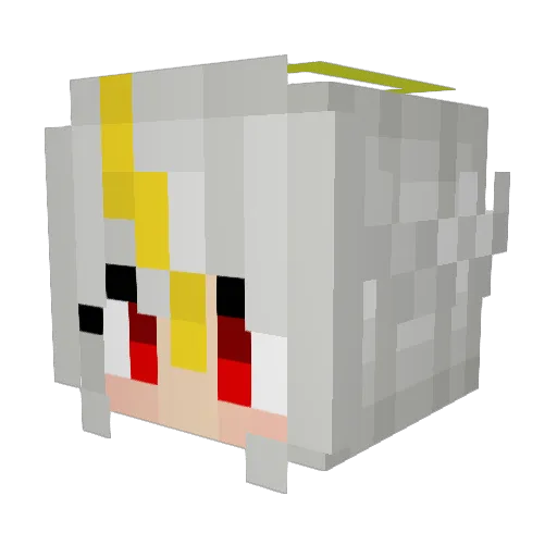 Hajikasu Minecraft avatar head, 3D render