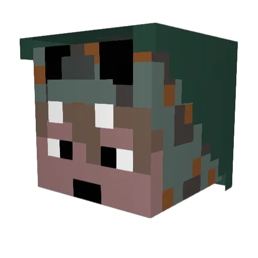 HajimeBan Minecraft avatar head, 3D render
