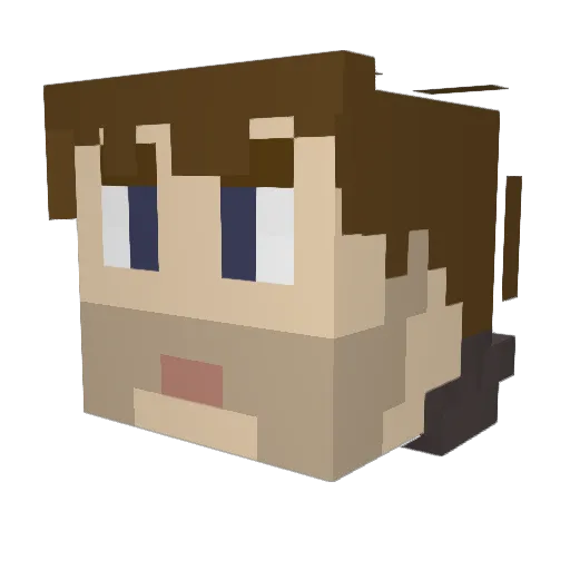 Hajinoda Minecraft avatar head, 3D render