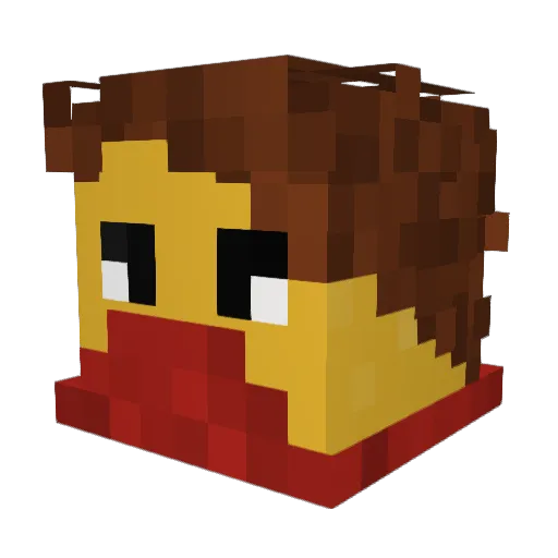 Hajkakan Minecraft avatar head, 3D render
