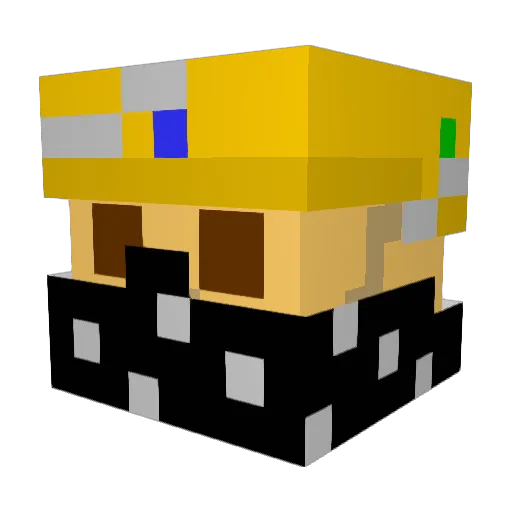 Hajsen Minecraft avatar head, 3D render