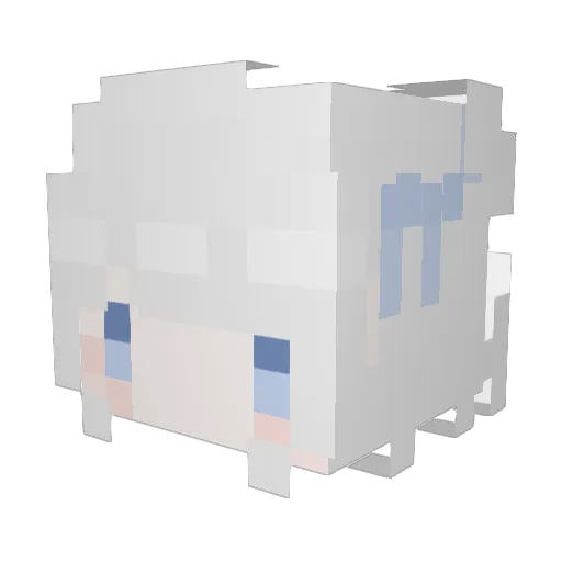Haju_ Minecraft avatar head, 3D render