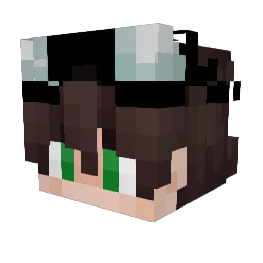 Hak0bo Minecraft avatar head, 3D render