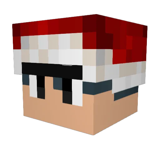Hakah Minecraft avatar head, 3D render