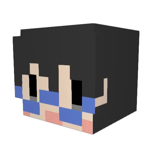 Hakase_X Minecraft avatar head, 3D render